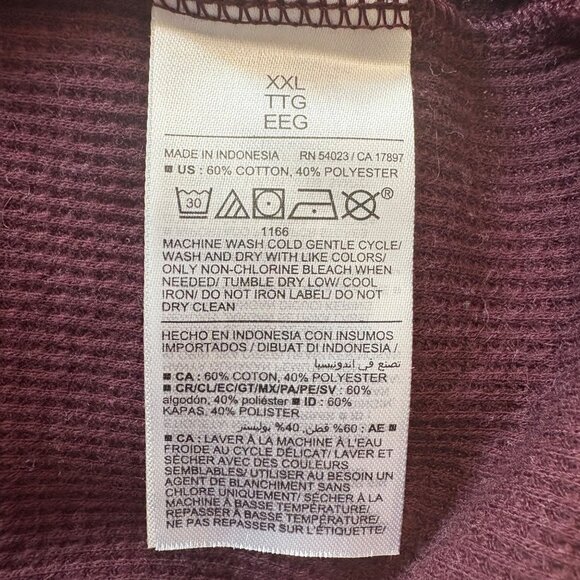 Mens Old Navy Normcore Burgundy Built-In Flex Henley Long Sleeve Shirt XXL - Picture 6 of 10